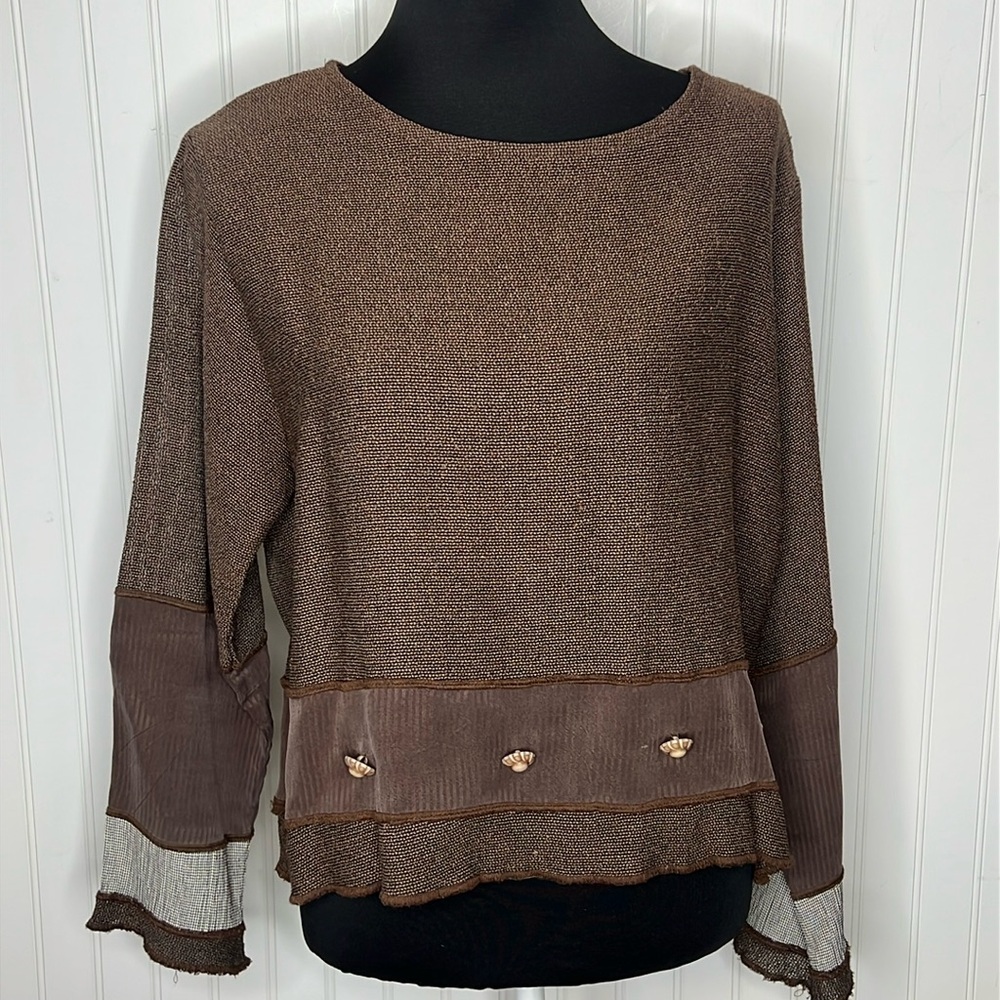 Oversized Boat Neck Sheer Sweater Size Large